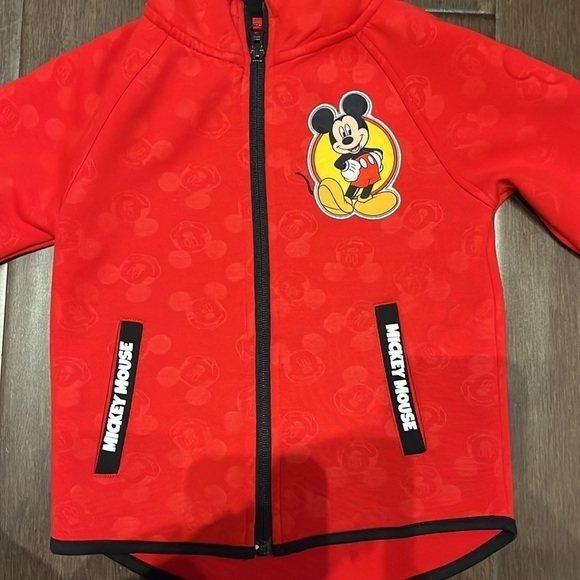 Disney junior Mickey Mouse hoodie light jacket, size 4, black red - Picture 2 of 5